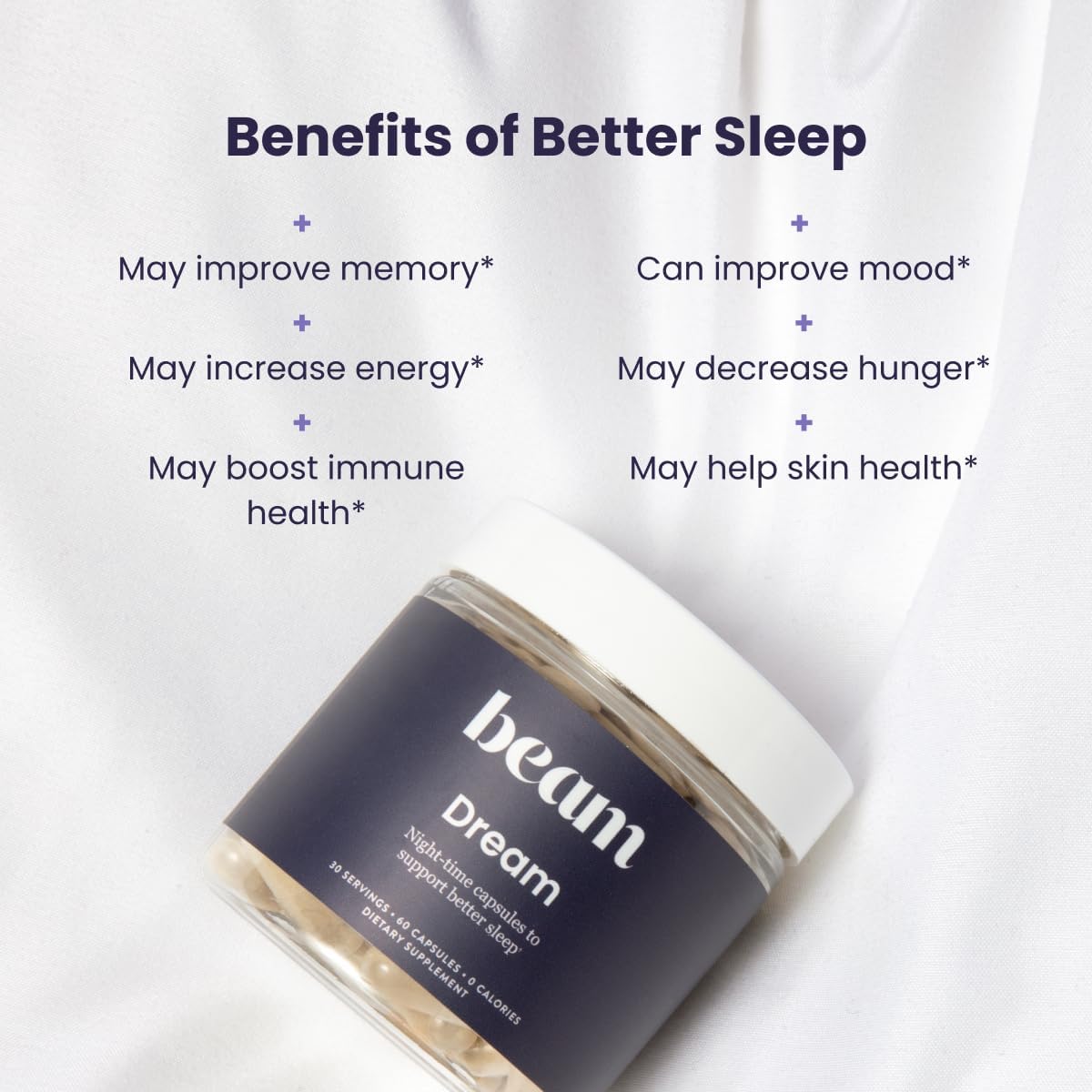 Dream Sleep Capsules, Sleep Supplement, Beam Creatine, 30 Servings Each