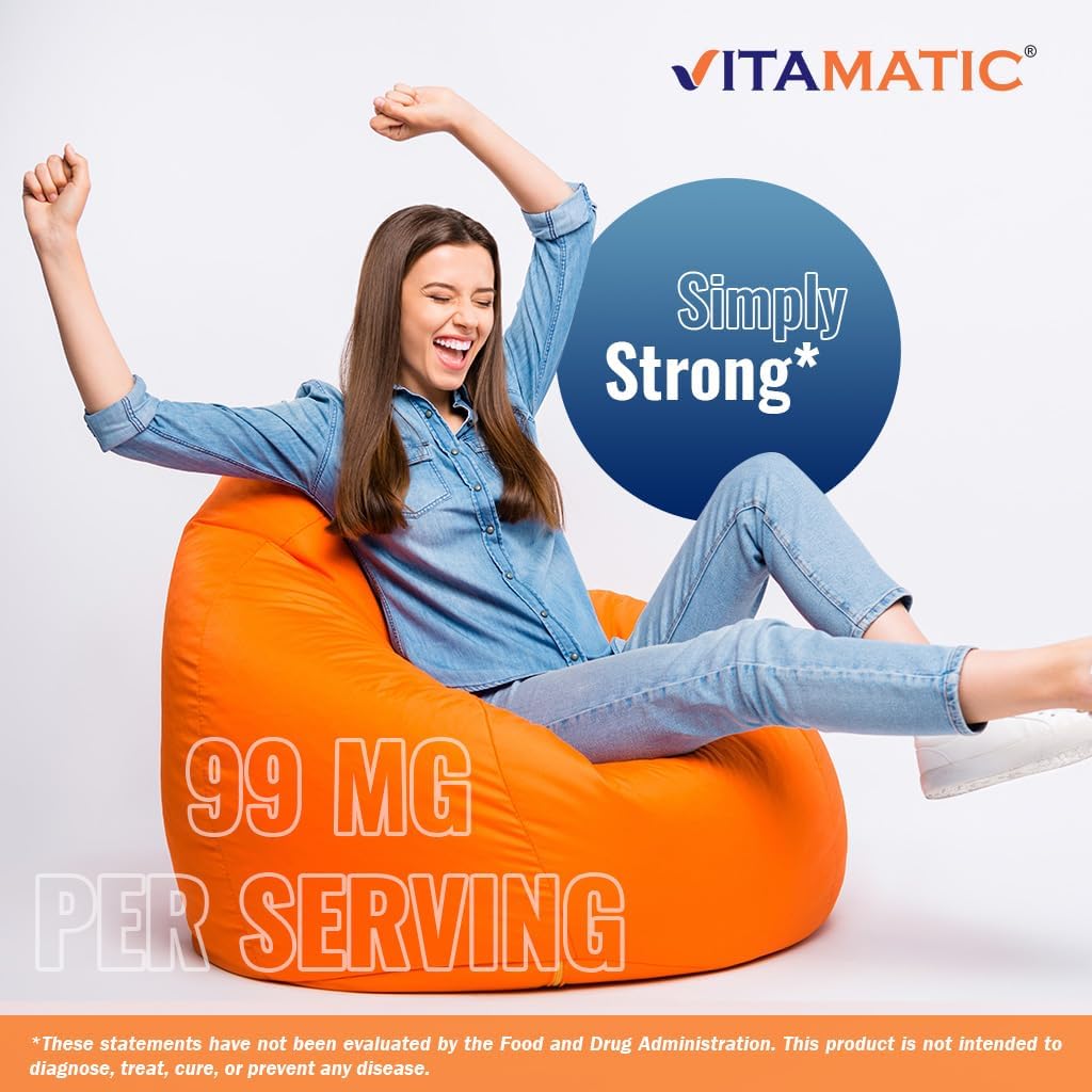 Vitamatic Potassium 99mg – 250 Tablets – Potassium Chloride for Muscle, Heart & Nerve Function – Electrolyte Support – Non-GMO, Gluten-Free