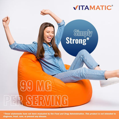 Vitamatic Potassium 99mg – 250 Tablets – Potassium Chloride for Muscle, Heart & Nerve Function – Electrolyte Support – Non-GMO, Gluten-Free