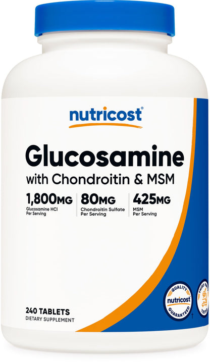 Nutricost Glucosamine 1800mg with Chondroitin & MSM, 240 Tablets, 120 Servings