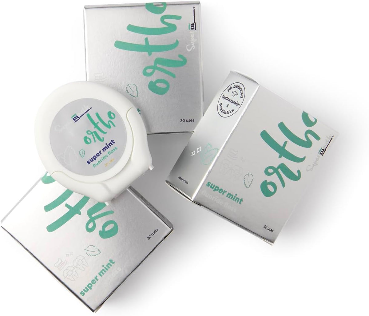 SuperMouth Ortho Floss Threader for Braces, 3 Pack, Mint