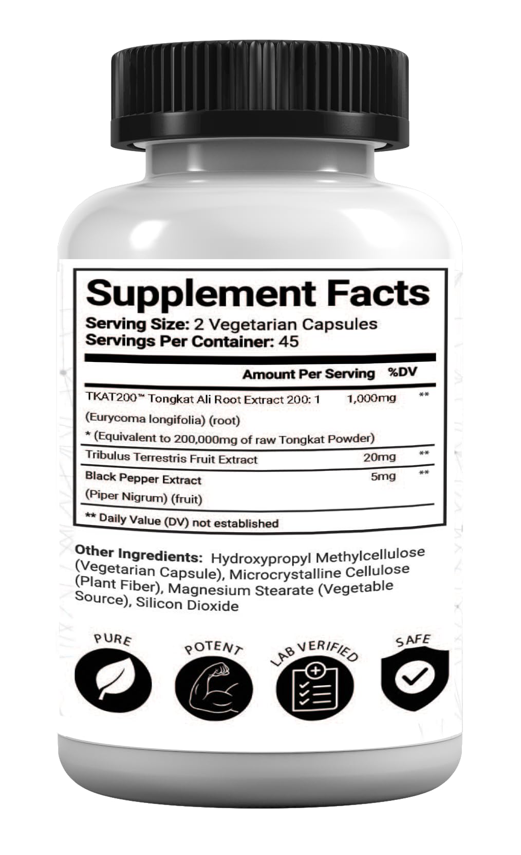 Research Labs Longjack Tongkat Ali Extract Capsules - Highly Concentrated Potent Extract | Strength, Drive, Performance & Muscle Mass
