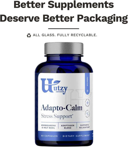 Utzy Naturals Adapto-Calm | Cortisol Support Supplement | 60 Capsules