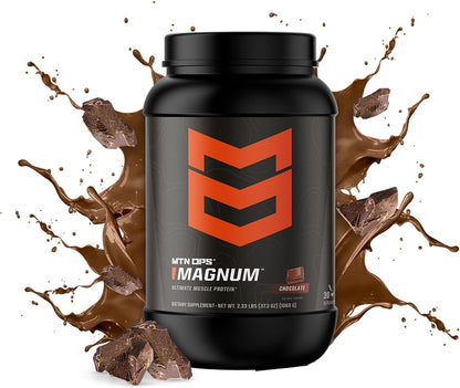 MTN OPS Magnum Protein Powder 23g Protein per Serving Whey Protein Blend with BCAAs Low Sugar Gluten Free 30 Servings Chocolate