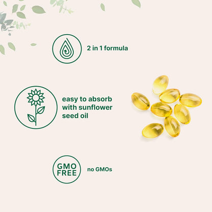Micro Ingredients Vitamin D3 5,000iu + K2 100mcg Softgels & Pure Triple Magnesium Complex 400mg Capsules | 2 Pack Bundle | Essential D & K Sunshine Vitamins | Glycinate, Malate, & Taurate Forms
