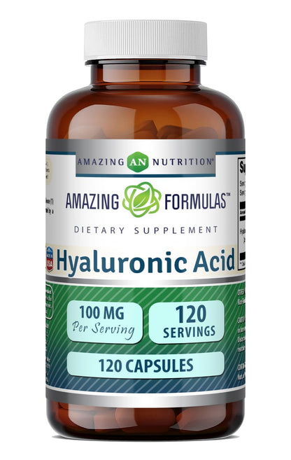 Amazing Formulas Hyaluronic Acid 100 Mg Supplement | Capsules | Non-GMO | Gluten-Free | Made in USA (1 Pack, 360 Count)