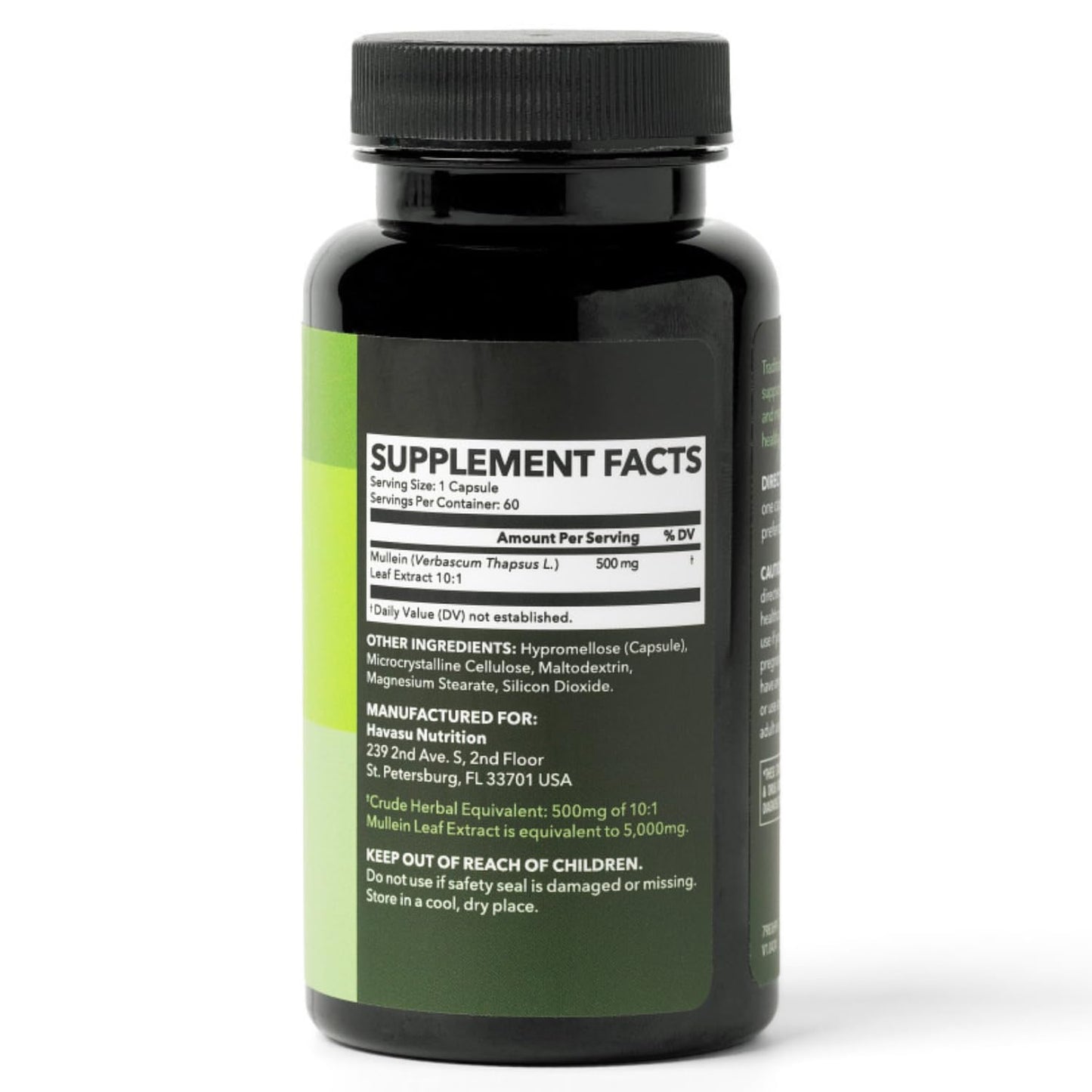500mg Mullein Extract for Lung Support and Respiratory Health, 30 Count | Mullein Leaf Capsules for Respiratory Health, Vegan, Non-GMO Herbal Supplement for Overall Daily Wellness, 1 Month Supply