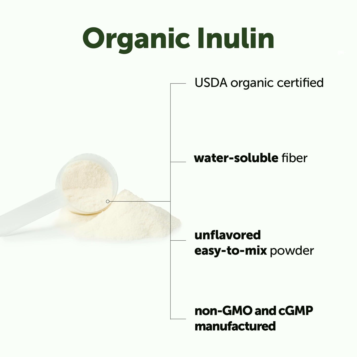 Micro Ingredients Organic Inulin FOS Fiber Powder, 2.2 lbs | Quick Water-Soluble Prebiotic | Natural Fiber for Smoothies & Drinks | Vegan Friendly, Dissolves Clear