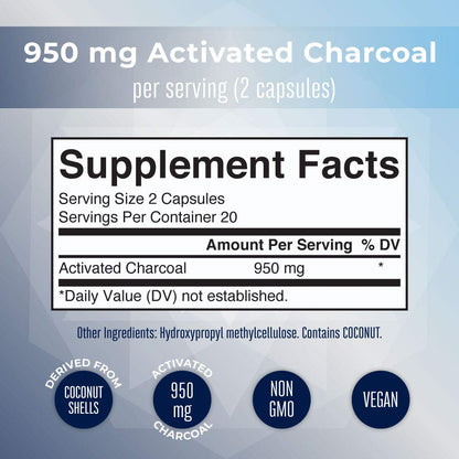 MaryRuth Organics Activated Charcoal Capsules | Supplement for Natural Detoxification