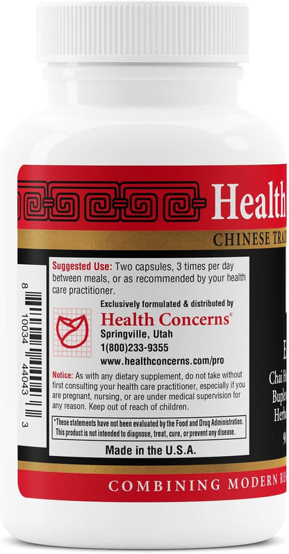 Health Concerns Ease Plus – Mood Balance, Stress Support, Liver & Digestive Harmony – Bupleurum & Calcium Herbal Supplement – Chinese Traditional Supplements – 90 Capsules