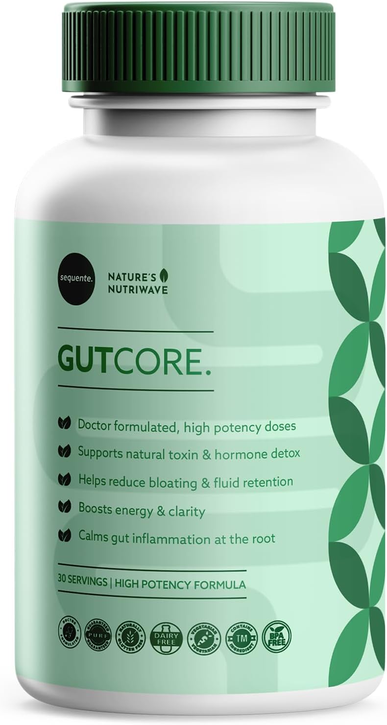 Sequente GutCore – Bacillus Coagulans & Ginger – 30 Ct, 1 Month Supply | Bacillus Coagulans, Chicory Root, Ginger, Lion's Mane & herbal blend | Non-GMO, Made in USA | Chewable gummy