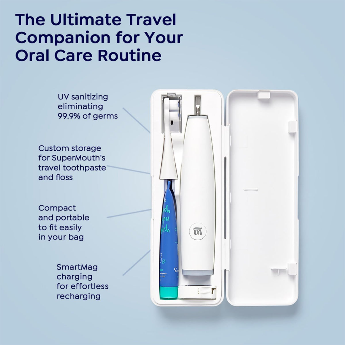 SuperMouth ULTIM8 Ortho System, Electric Toothbrush + UV Hub, Rose Gold