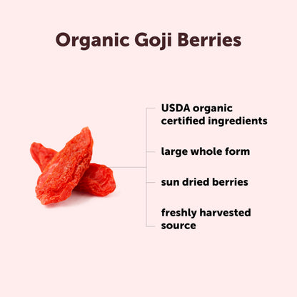 Micro Ingredients Organic Goji Berries 2lbs (32oz) | Large Whole Sun-Dried Berries | Raw Wolfberries | Natural Flavor for Trail Mix, Juice, & Tea | Sulfate Free, Vegan Friendly, Non-GMO
