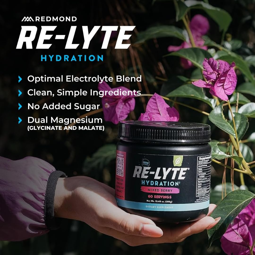 REDMOND Re-Lyte Sugar Free Electrolyte Powder Mix (Strawberry Lemonade) | Zero Sugar Electrolytes, Hydration Powder
