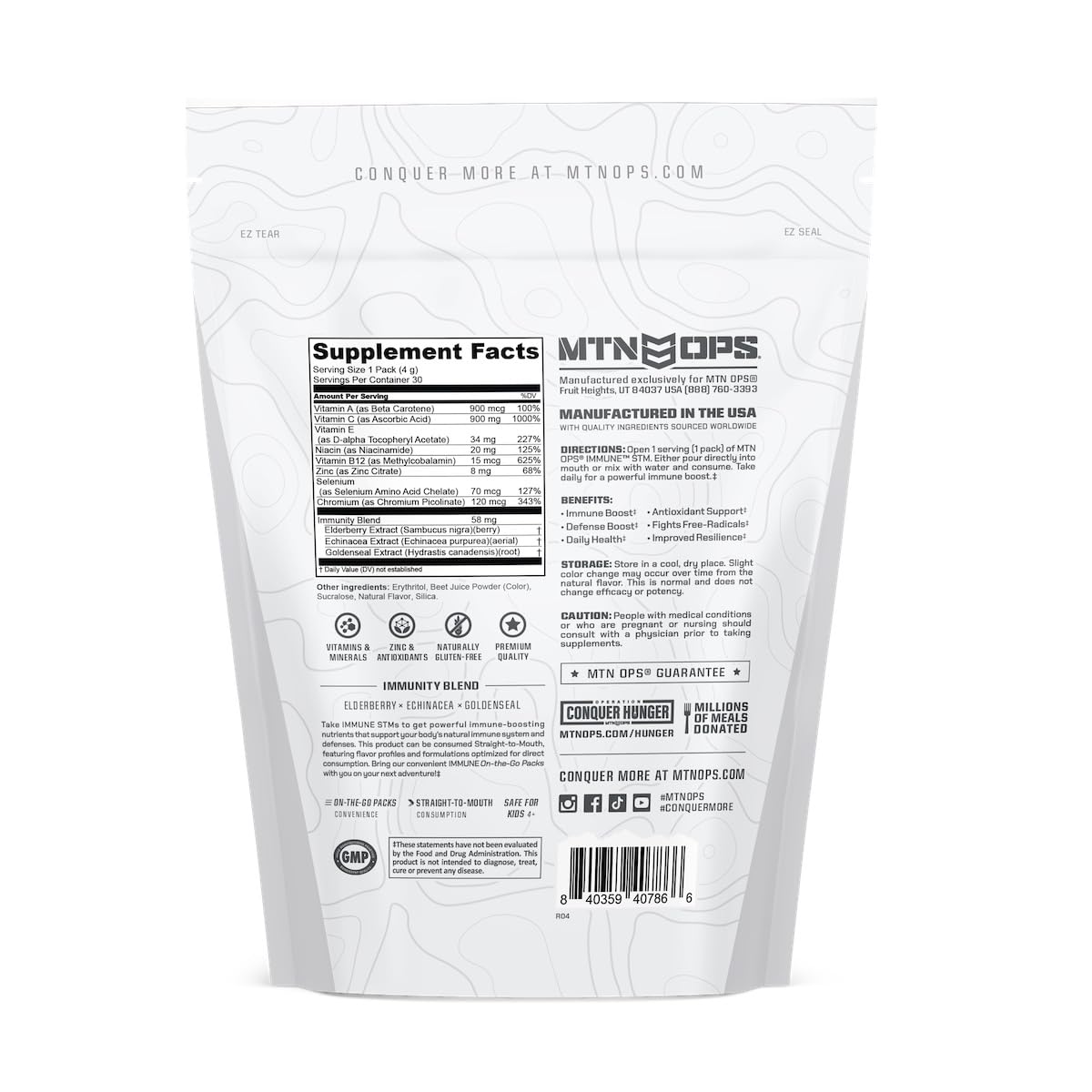MTN OPS Immune STM On-the-Go Immune Support, Citrus