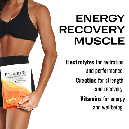 Electrolytes + Vitamins + Creatine, Powder (3-Flavors), 5g Creatine Monohydrate, with Electrolytes, Magnesium, Potassium, Vitamins B6, B12 & C (Peach Mango, Lemon Lime, Raspberry Lemon)