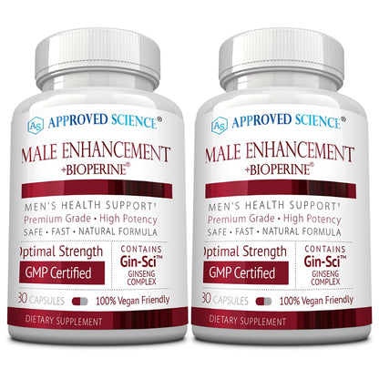 Approved Science® Male Enhancement - Boost Performance and Increase Drive - 180 Vegan Friendly Capsules (1 Bottle)