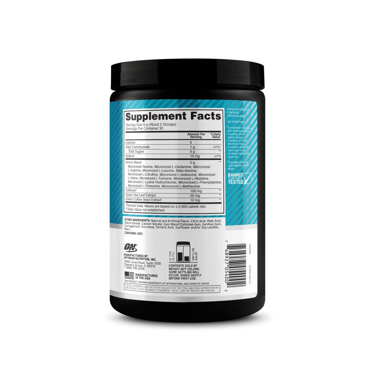 Optimum Nutrition Amino Energy - Pre Workout with Green Tea, BCAA, Amino Acids