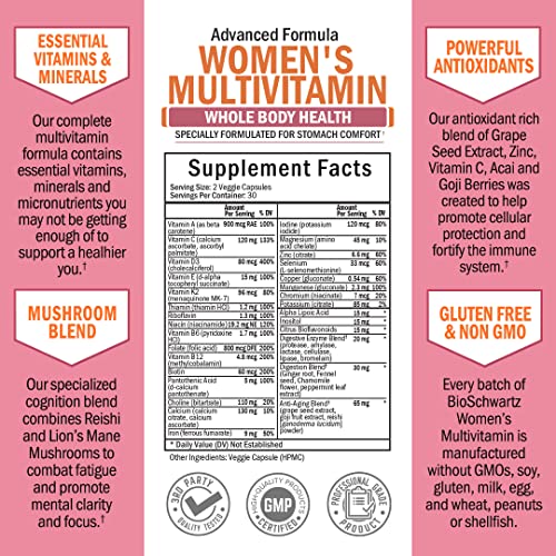 Multivitamin for Women with Vitamin D3 - Multivitamins for Bone Breast Skin Joint