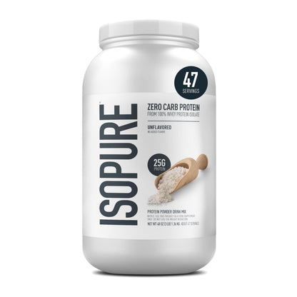Isopure Zero Carb 100% Pure Whey Isolate Protein Powder, Gluten Free, with Vitamins, Unflavored, 25g Protein Per Serving, 1 Lb, 16 Servings (Packaging May Vary)