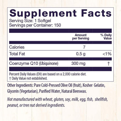 Healthy Origins CoQ10 (Kaneka Q10), 300 mg - Heart Health & Energy Supplement