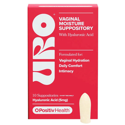 URO Vaginal Moisture Hyaluronic Acid Suppository for Easier Intimacy– 10 Ct