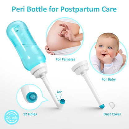 Peri Bottle Zitrads, Squeeze-Free Portable Bidet for Postpartum Essentials, Peri Bottles