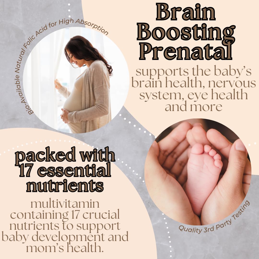 Research Labs Prenatal Vitamins for Women 2 Fer 1 Ad: 6X More Bioavailable Methylated Folate Folic Acid MTHF 5 | Supports Brain Development, Healthy Growth