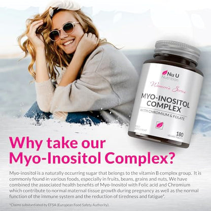 Myo-Inositol Complex 4000mg - 180 Vegan Tablets, 6 Weeks Supply - with 200ug Folate