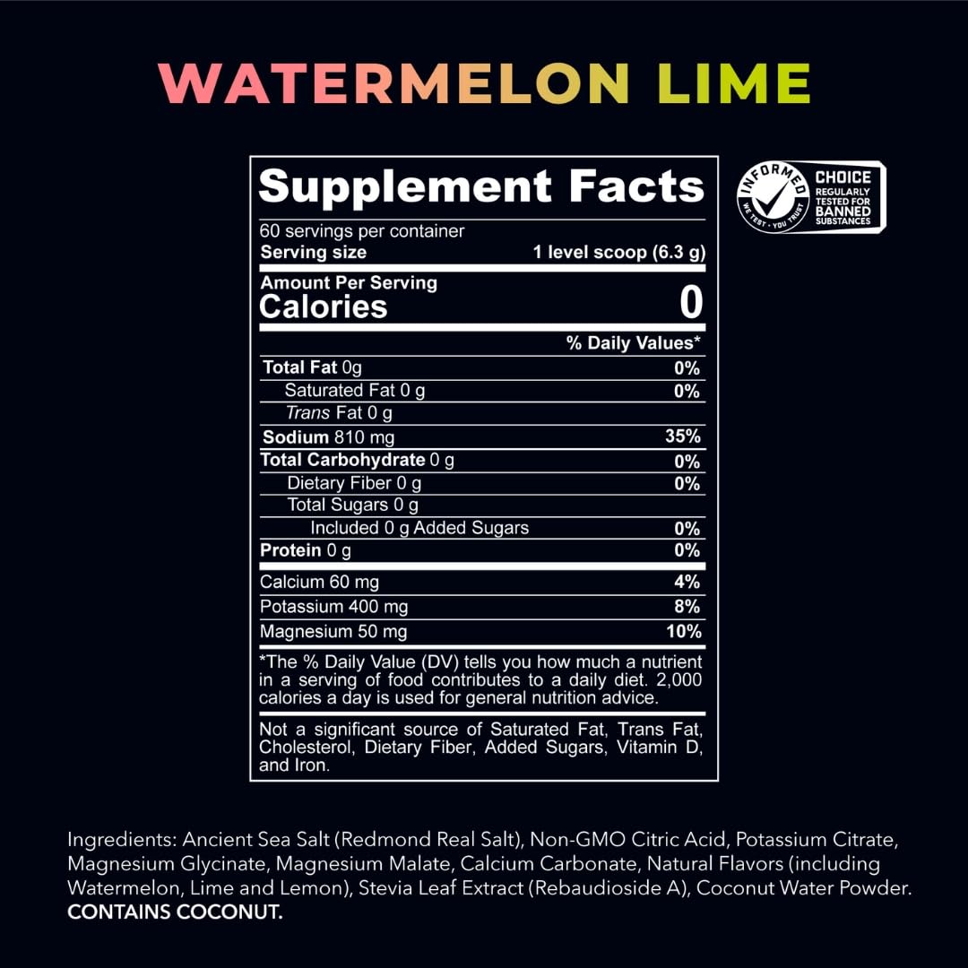 REDMOND Re-Lyte Sugar Free Electrolyte Powder Mix (Strawberry Lemonade) | Zero Sugar Electrolytes, Hydration Powder