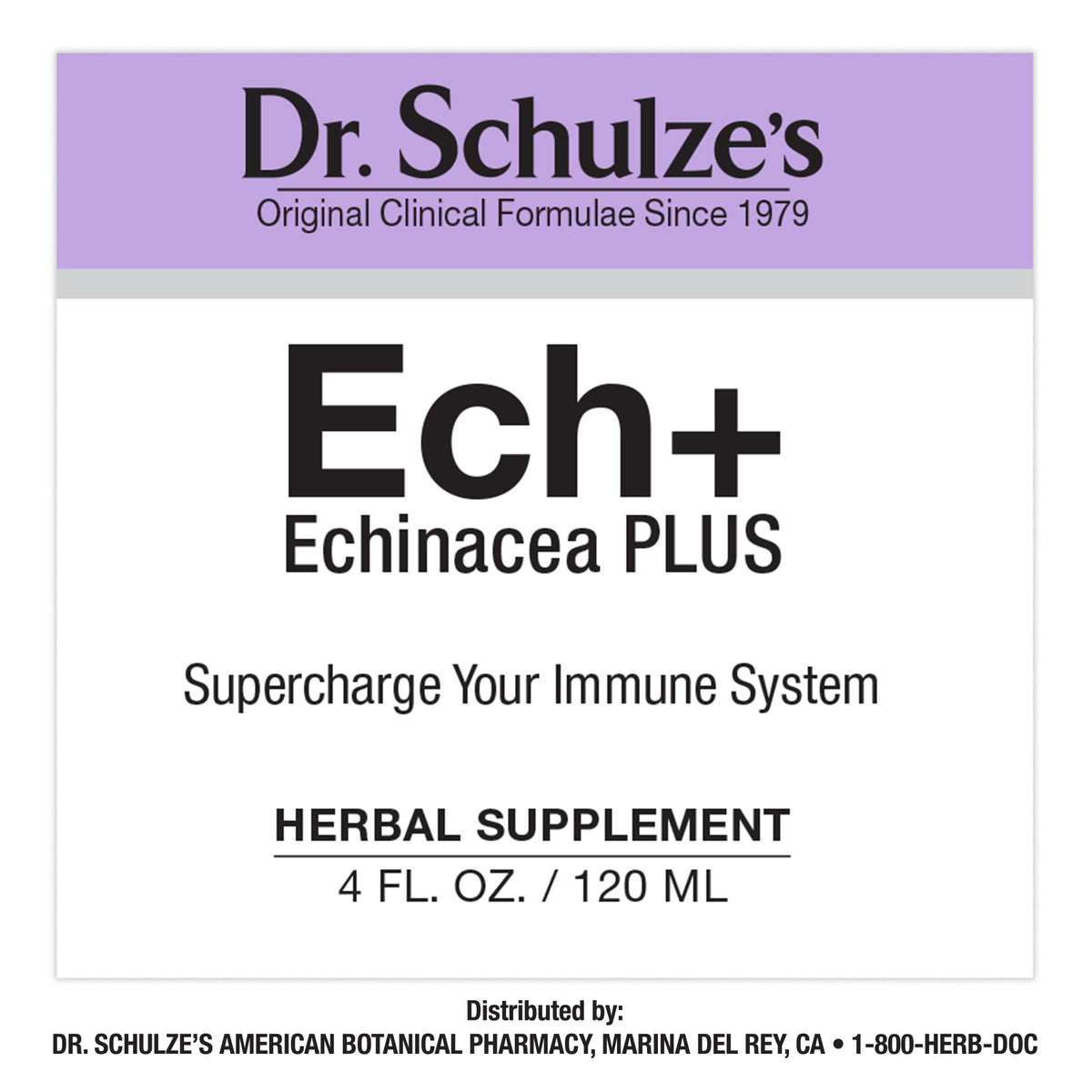 Dr. Schulze's Echinacea Plus | Echinacea Root and Seed | All Organic Extract | Gluten-Free
