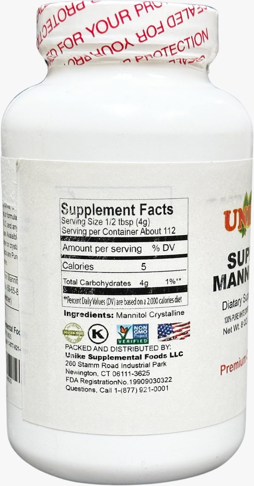 Unike Nutra Mannitol Powder - Mannitol Sweetener, Sugar Substitute, Mannitol Supplement, Natural & Gluten Free, 4g per Servings, Premium Mannitol Powder, 1kg (2.2 lbs) (Pack of 1)