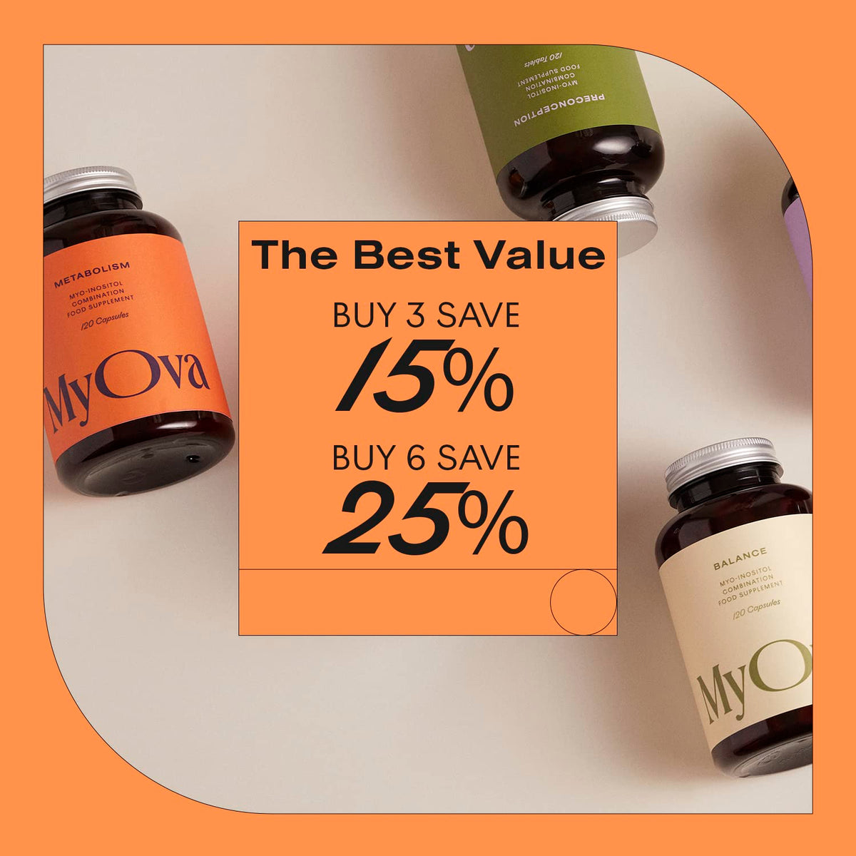 MyOva Metabolism PCOS Supplement - 120 capsules, 30-Day Supply - 2000mg