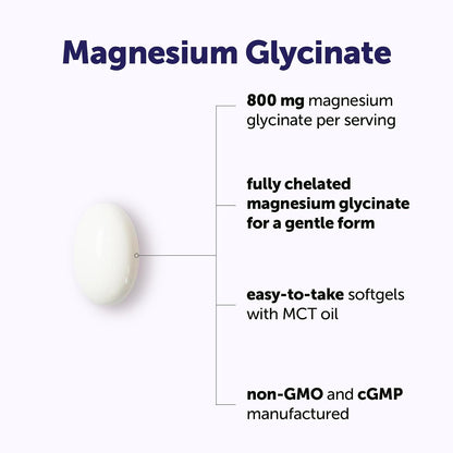 Micro Ingredients Magnesium Glycinate 800 mg Per Serving, 240 Softgels | Chelated Magnesium Supplement with MCT Oil | Non-GMO, Gluten Free, No Soy