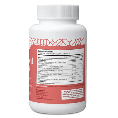 Pattern Wellness Cholesterol Complex Supplement – 90 Vegan Capsules | Red Yeast Rice Formula, 8 Carefully Selected Ingredients, GMP Manufactured, Non-GMO Formula, Gluten, Dairy & Soy Free