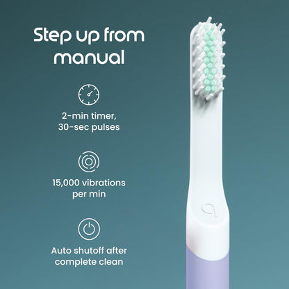 Quip Sonic Electric Toothbrush for Adults, Extra Brush Head, Marine Blue