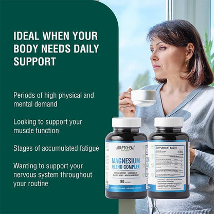 Adaptoheal Magnesium Glycinate, Malate & Citrate (90 Capsules)