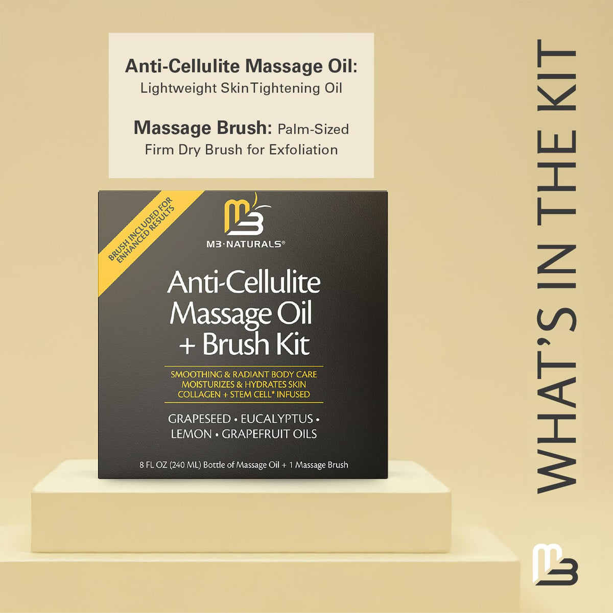 Anti Cellulite Massage Oil for Massage Therapy with Collagen (8 Fl Oz)