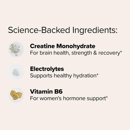 FLO Women's Creatine + Electrolytes for Strength & Tone – 30 Servings