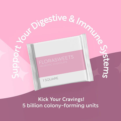 Florasweets Probiotic Chocolates | Gut Health | Chocolate for Weight Management | Metabolism Support | Sugar-Free Chocolate 3-Pack (90 Squares)