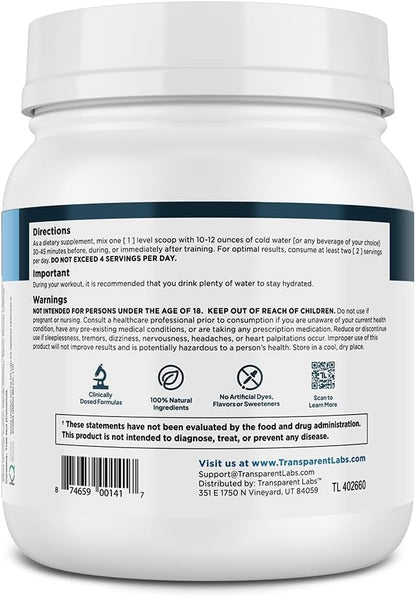 Transparent Labs BCAA Glutamine Powder (30 Servings, Strawberry Lemonade) & Hydrate Electrolytes Powder (40 Servings, Tropical Punch)