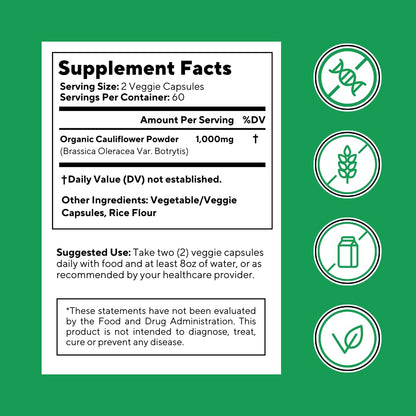 Vitapia Organic Broccoli Sprout & Broccoli Extract for Sulforaphane, Antioxidant, Brain, Skin, Heart Health Support - 120 Veggie Capsules - Non-GMO, Gluten-Free, Vegan-Friendly Supplement