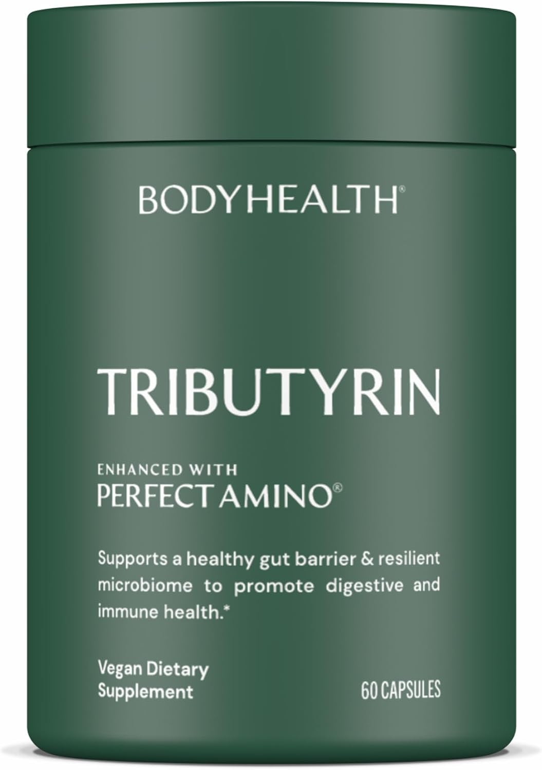 BodyHealth Tributyrin 200mg - Tri-Butyrin Supplement for Gut Health Support, Digestive Comfort, Microbiome Balance & Immune Support* - 60 Capsules