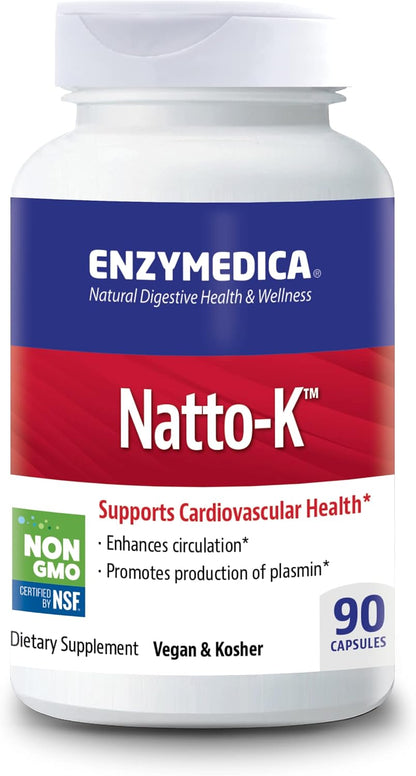 Enzymedica Natto-K Capsules, Vegan, Gluten Free, Kosher - 90 Capsules