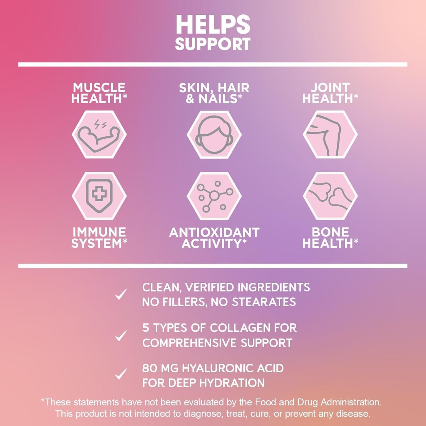 BioEmblem Beauty Collagen - Multi Collagen Complex, Hyaluronic Acid, Vitamin C & Biotin - Bovine, Fish, Chicken Bone Broth & Eggshell Membrane Sources - 30 Servings