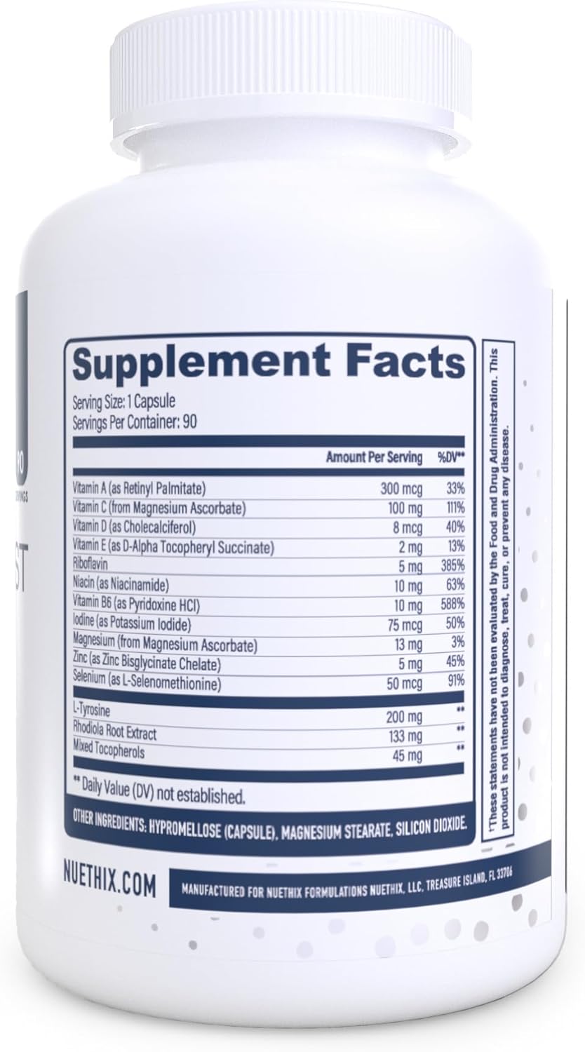 NuEthix Formulations Thyro-Boost Essentials, Non-Glandular Support to Assist with Optimal Thyroid Function, 90 Capsules