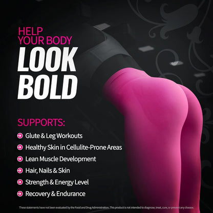 Bold Buns Creatine for Women – Supplement with Collagen & BCAA – Supports Muscle Development, Post-Workout Recovery, Skin Elasticity, Healthy Hair & Nail (30 Servings, Unflavored)