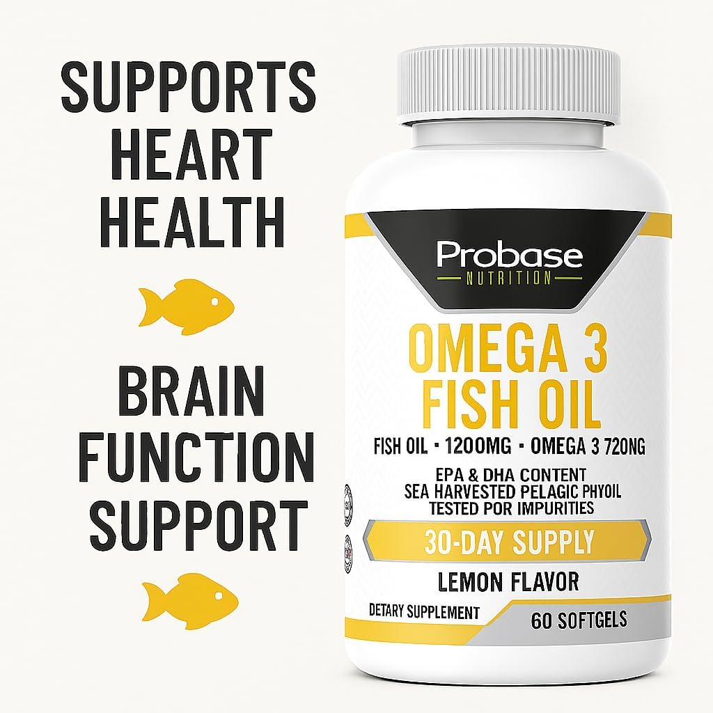 Probase Nutrition Omega 3 Fish Oil 30 Softgels 30-Day Supply