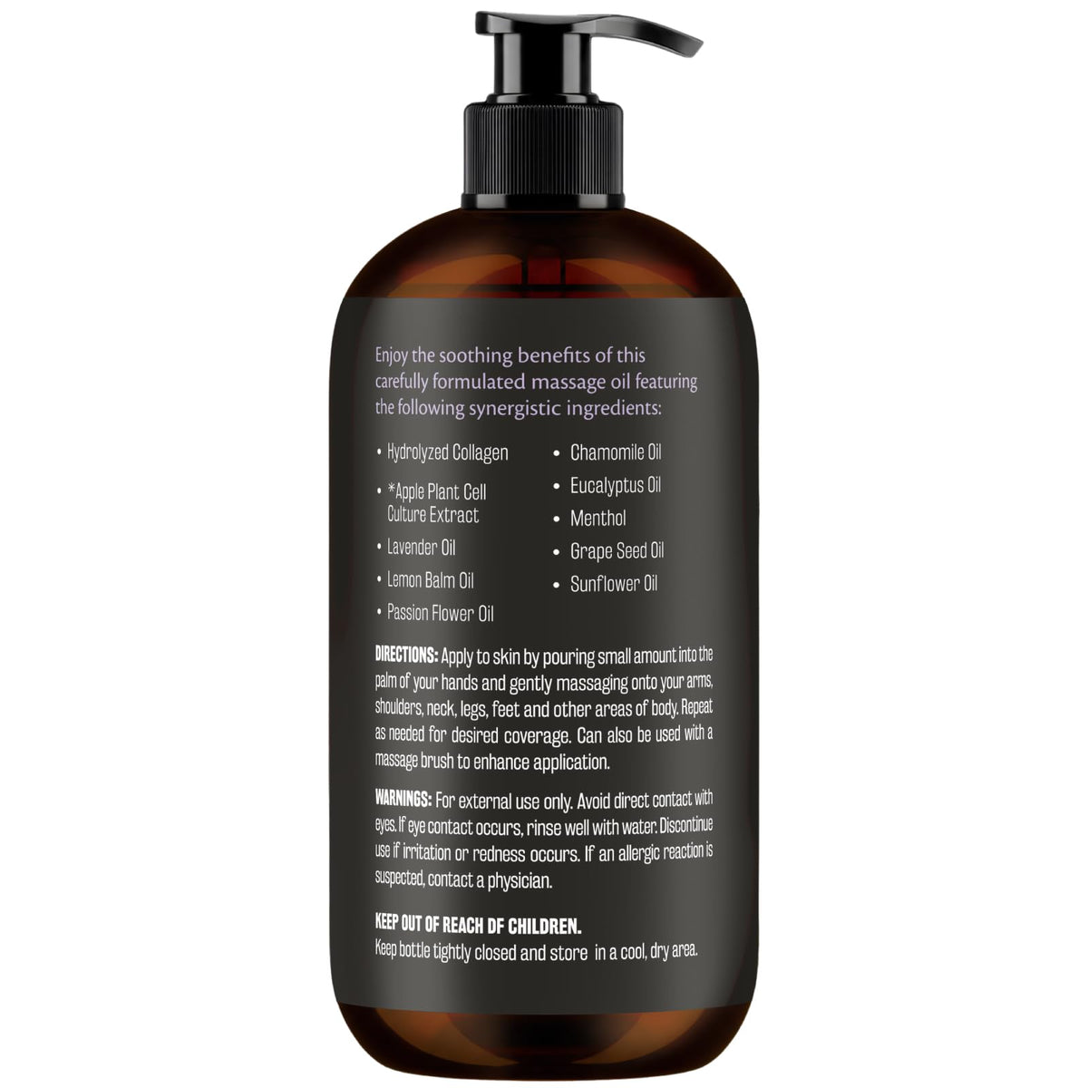 Anti Cellulite Massage Oil for Massage Therapy with Collagen (8 Fl Oz)