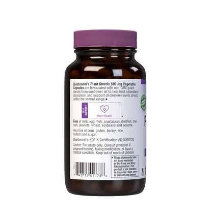 Bluebonnet Nutrition Plant Sterols 500mg Heart Health Supplement for Men & Women* - Non-GMO Beta-Sitosterol from Sunflower Oil - Vegan, Gluten-Free - 90 Vegetable Capsules